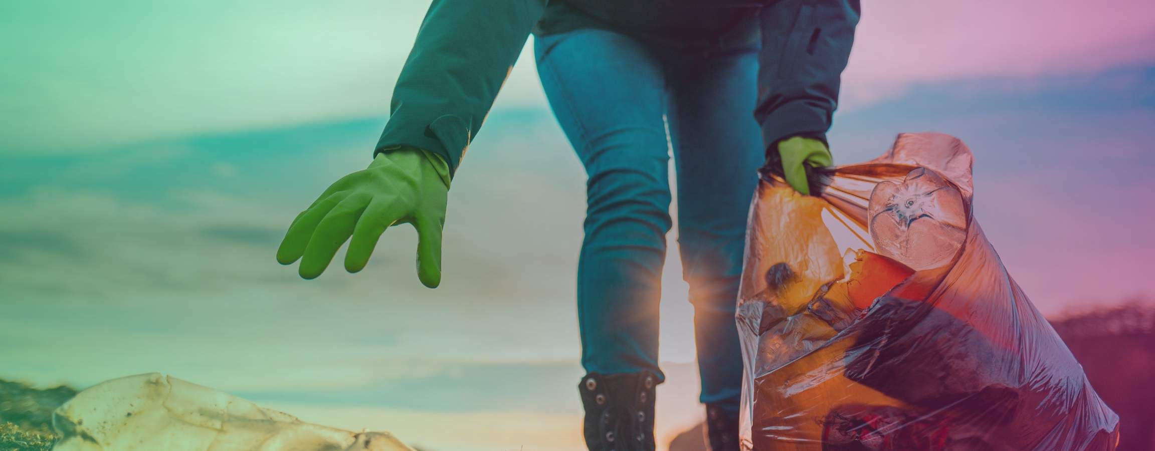 Person picking up rubbish