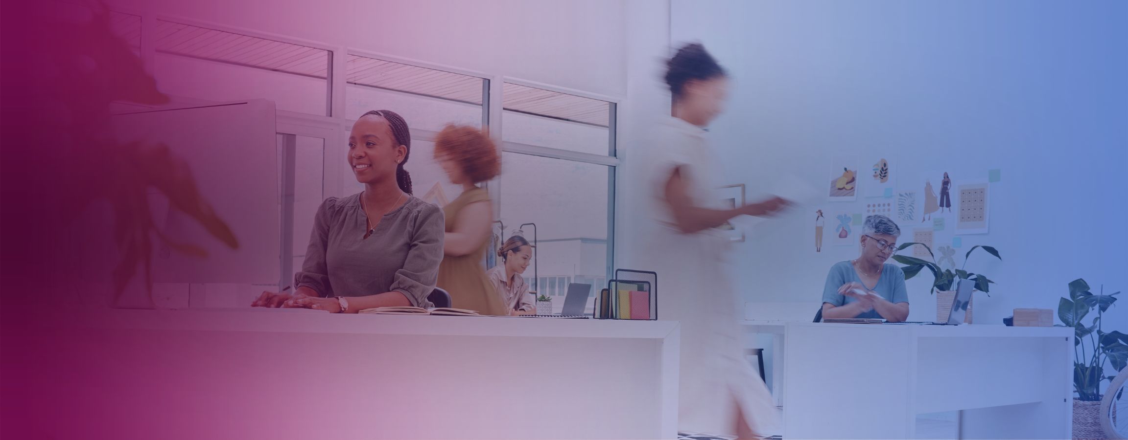 Stock image of people working in an office