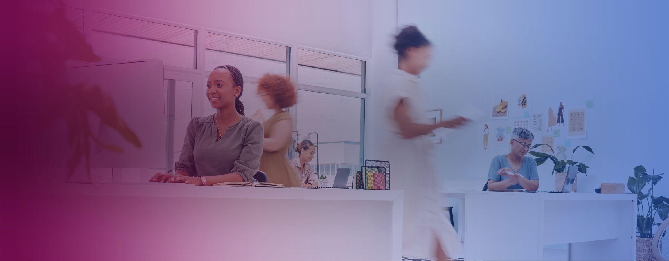 Stock image of people working in an office