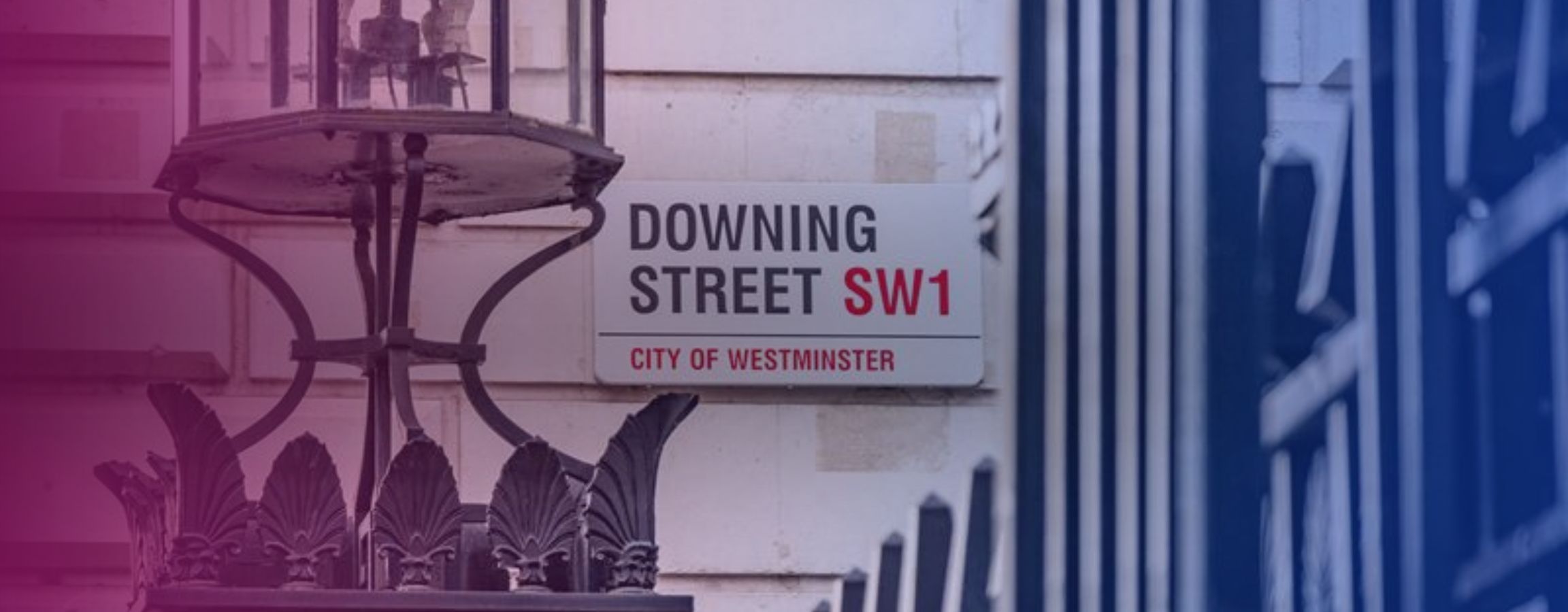 A close up image of the Downing Street sign