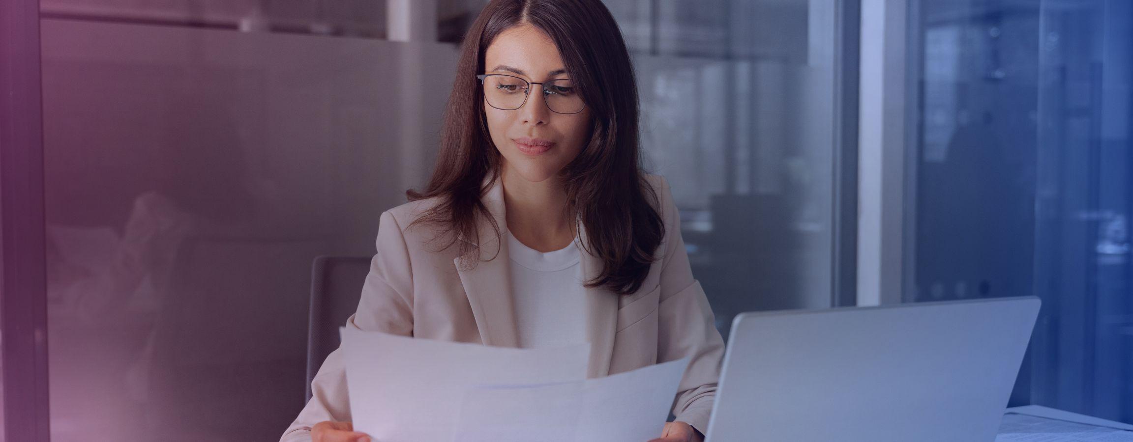 Businesswoman working at desk