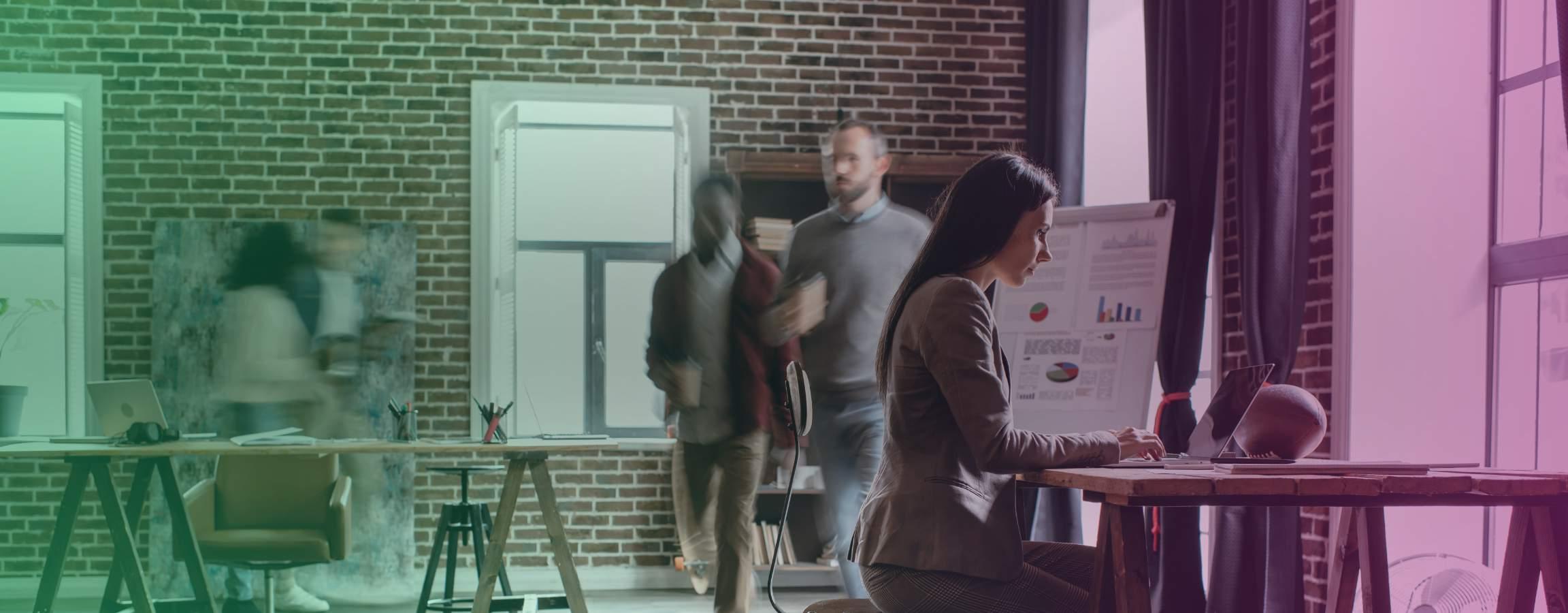 Woman working at a desk
