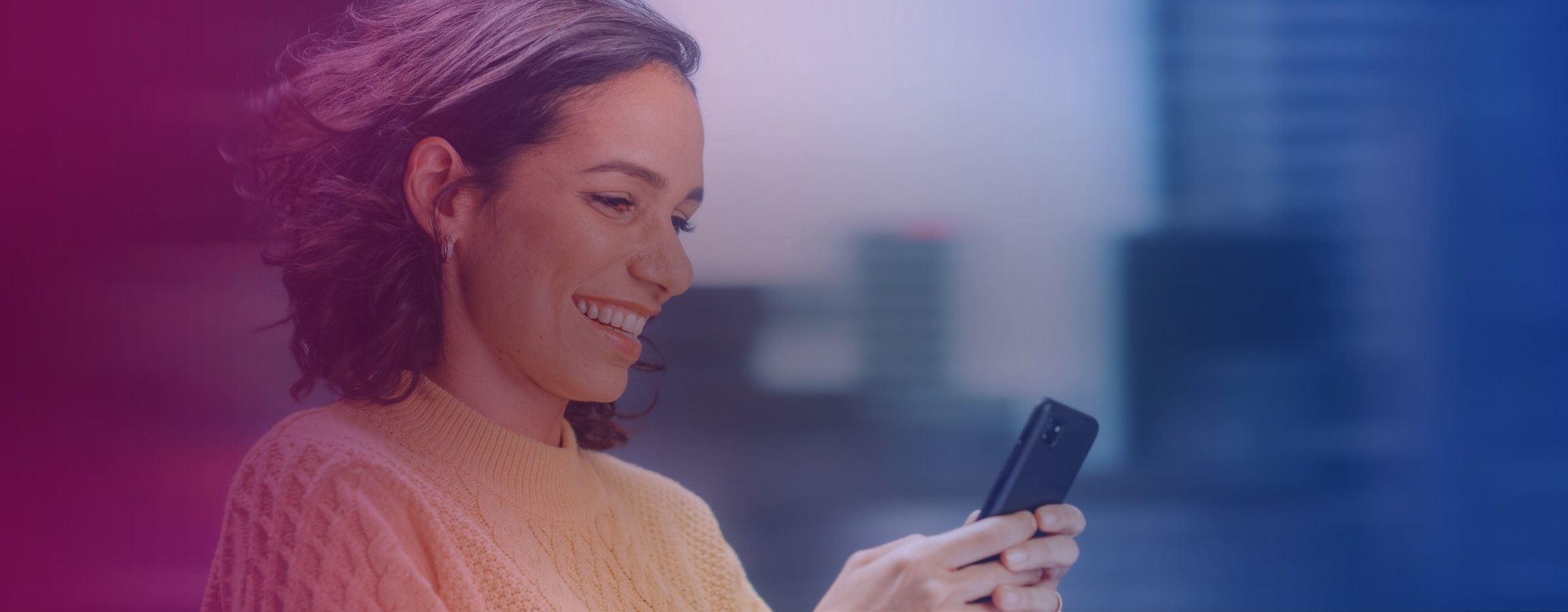 A person using their phone