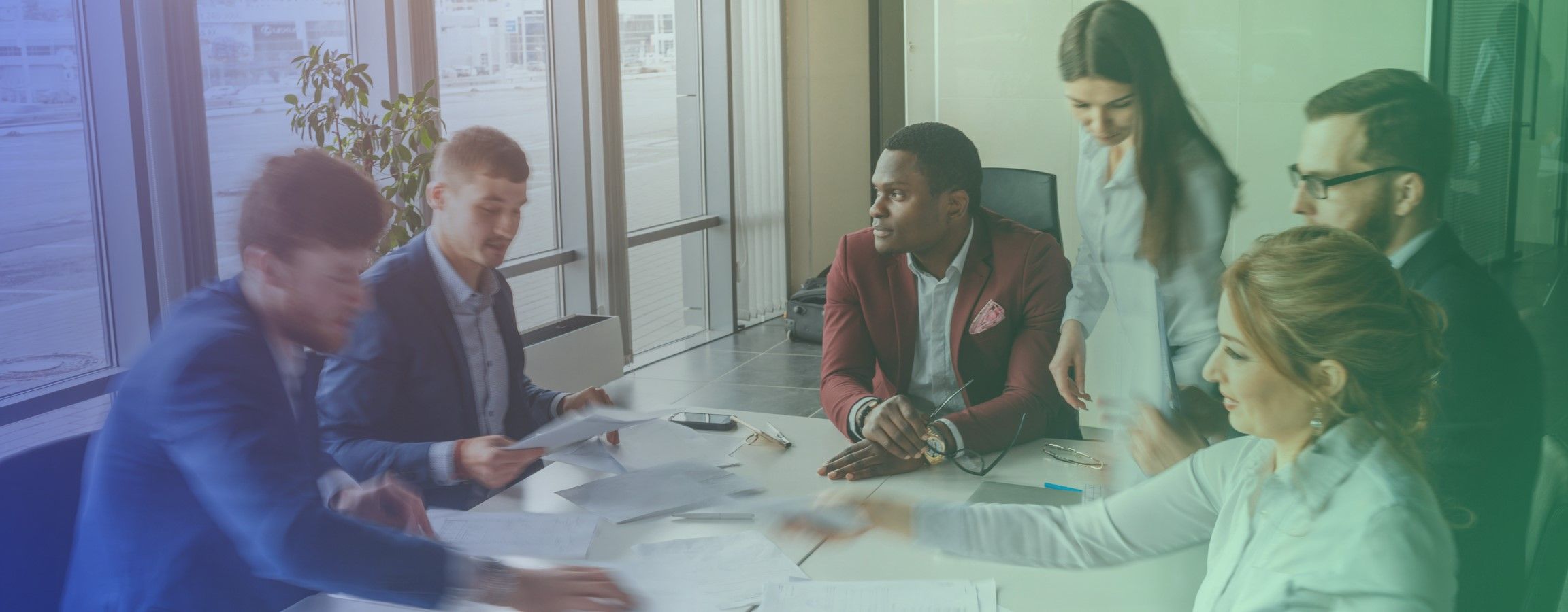Stock image of a business meeting