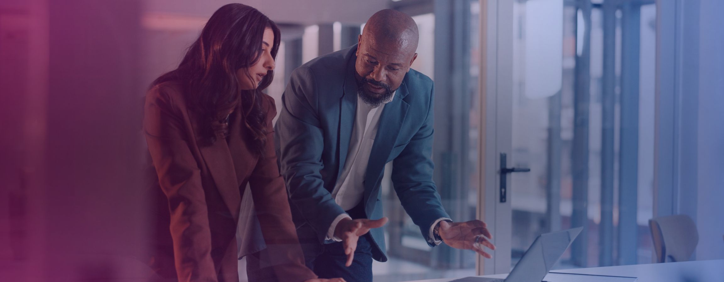 two colleagues working together