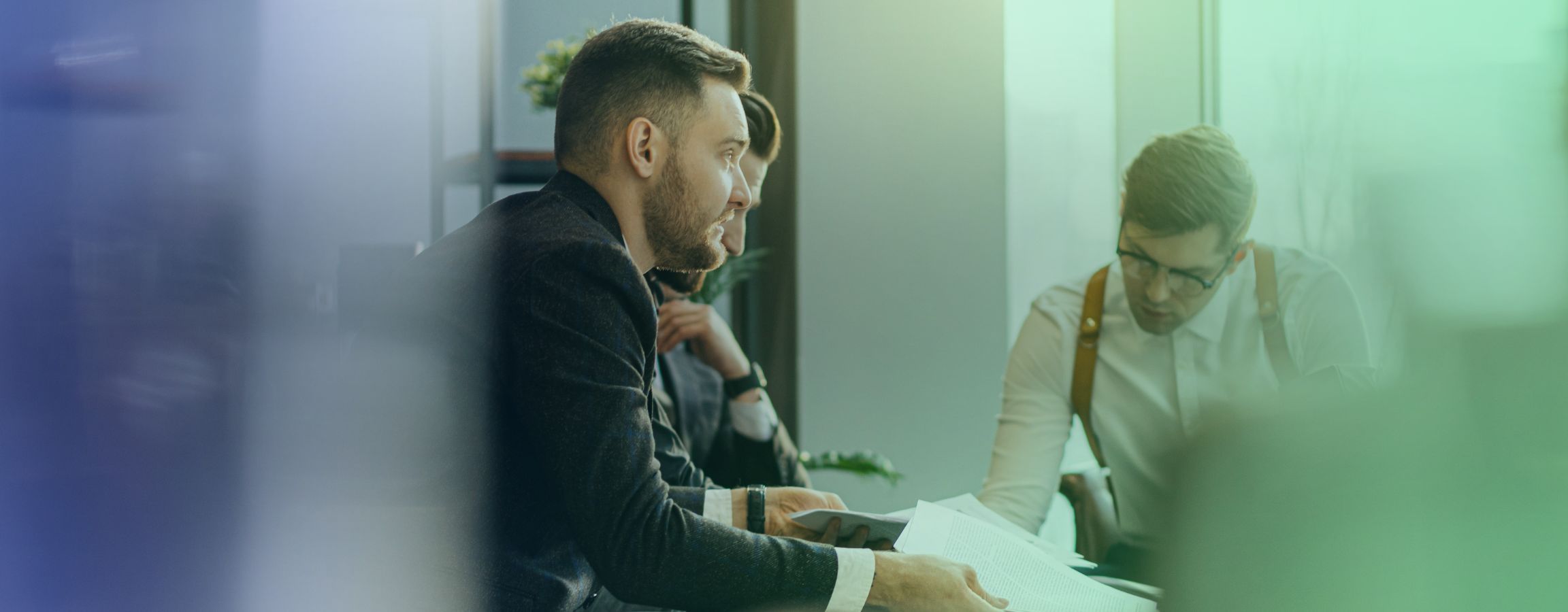 Employees in a meeting