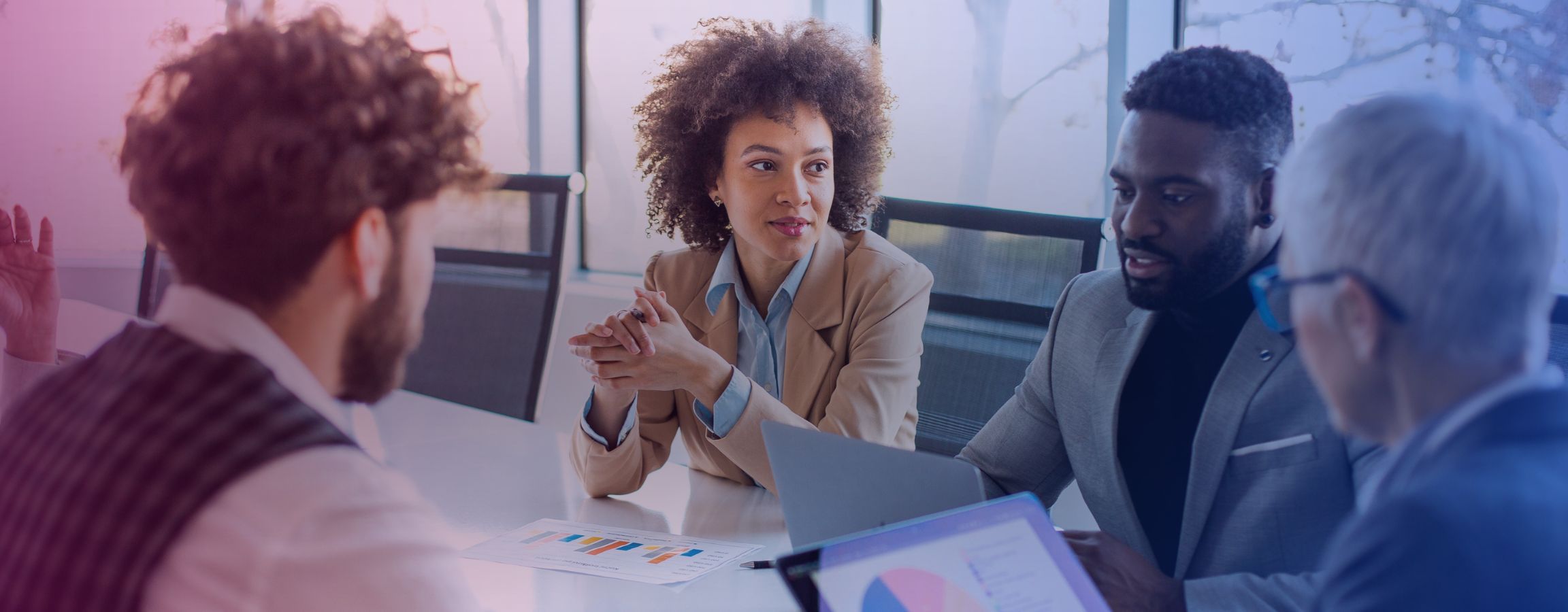 Corporate employees in a meeting