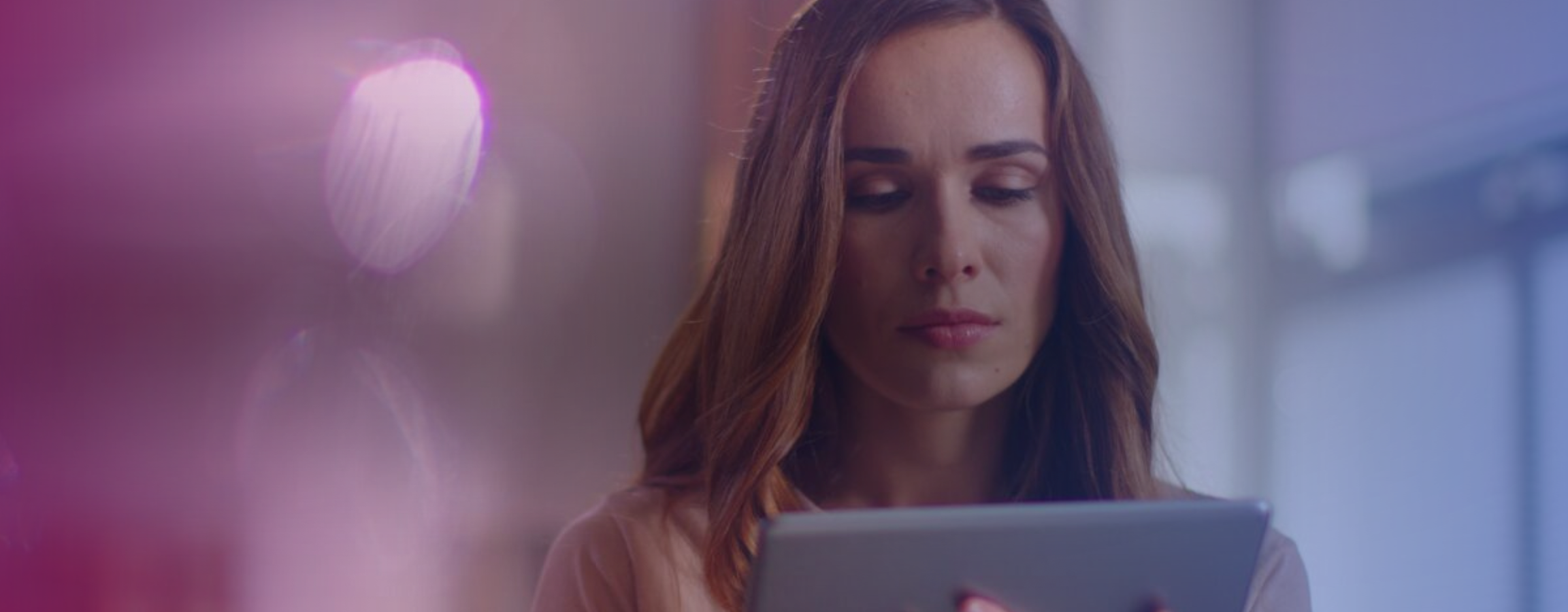 Insight Banner Woman On Tablet