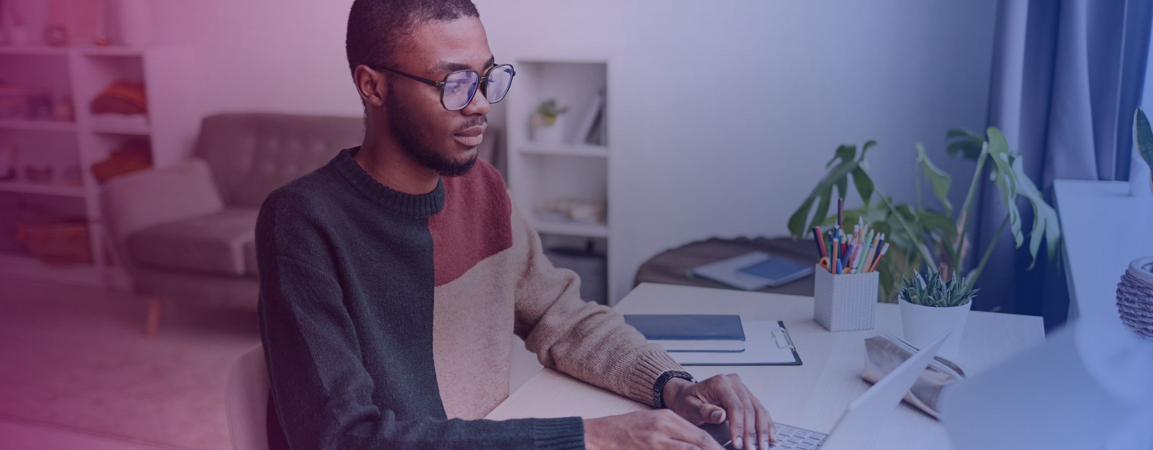 Employee working from home