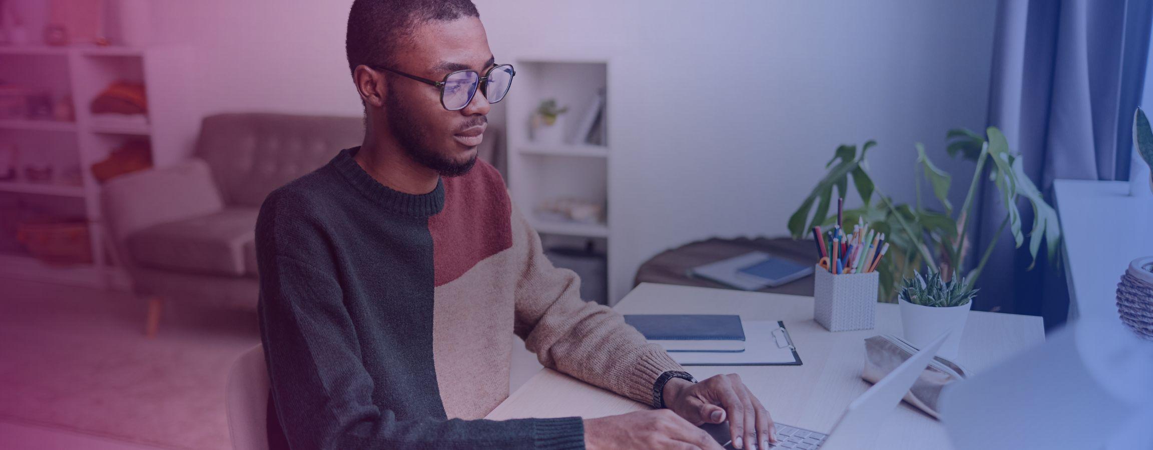 Employee working from home