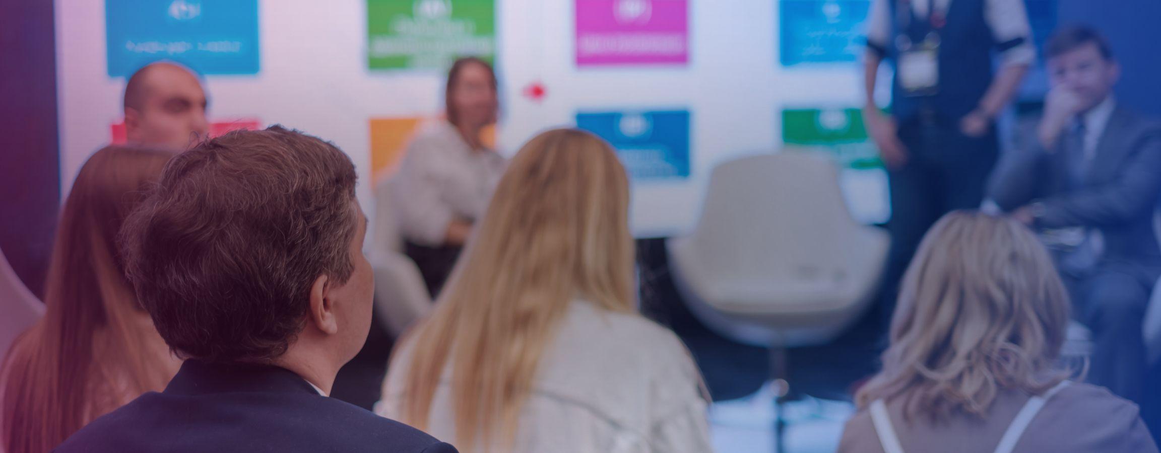 Students listening to a workshop