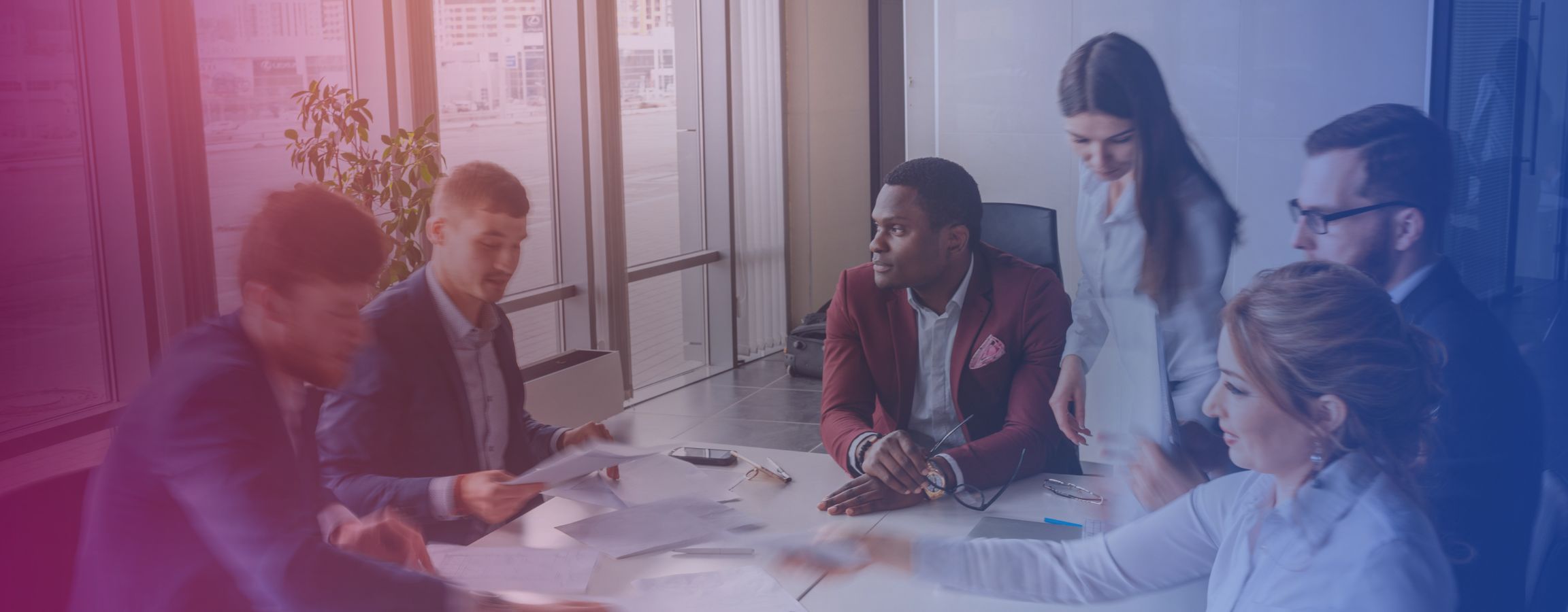 Stock image of an office meeting