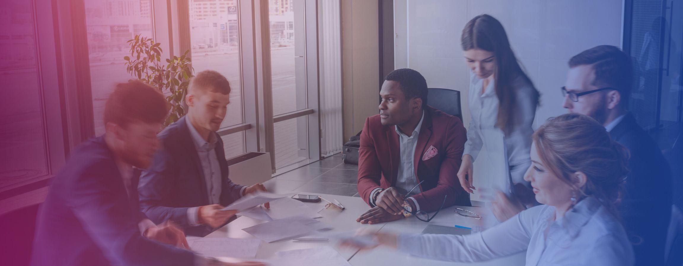 Stock image of an office meeting