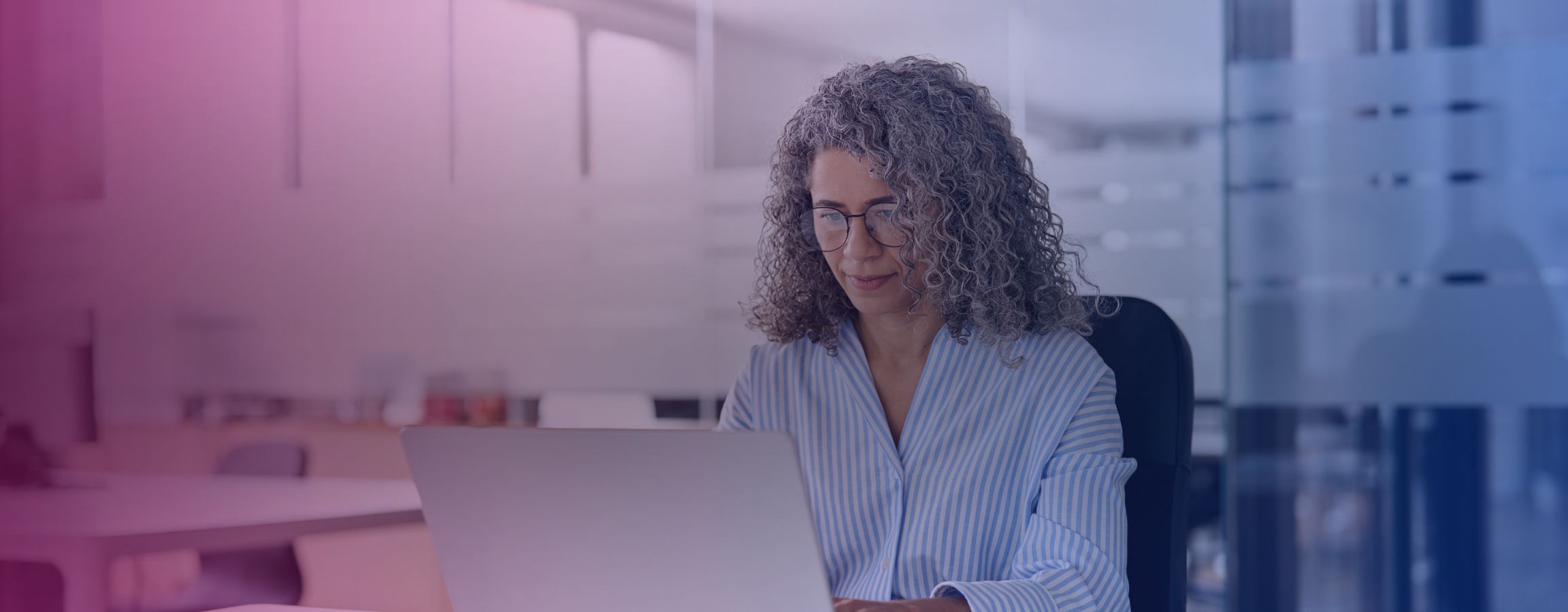 Older business person working