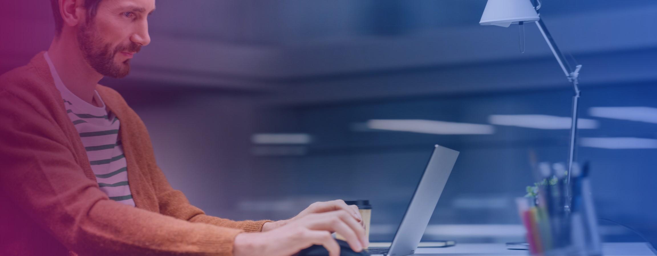 A person working on a laptop