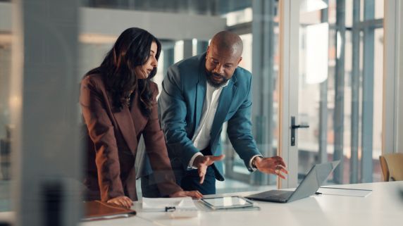 two colleagues working together