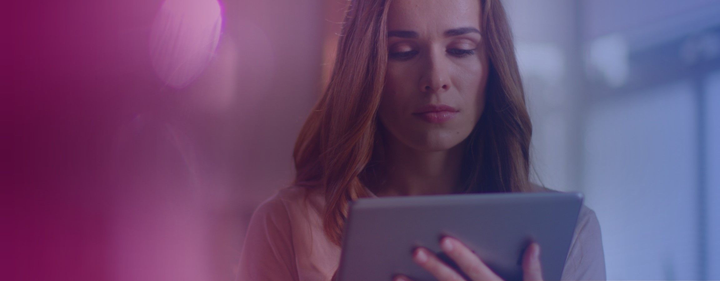 Stock image of a person using a tablet