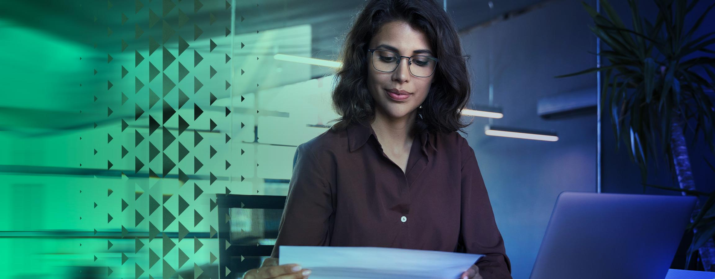 Woman working at a desk