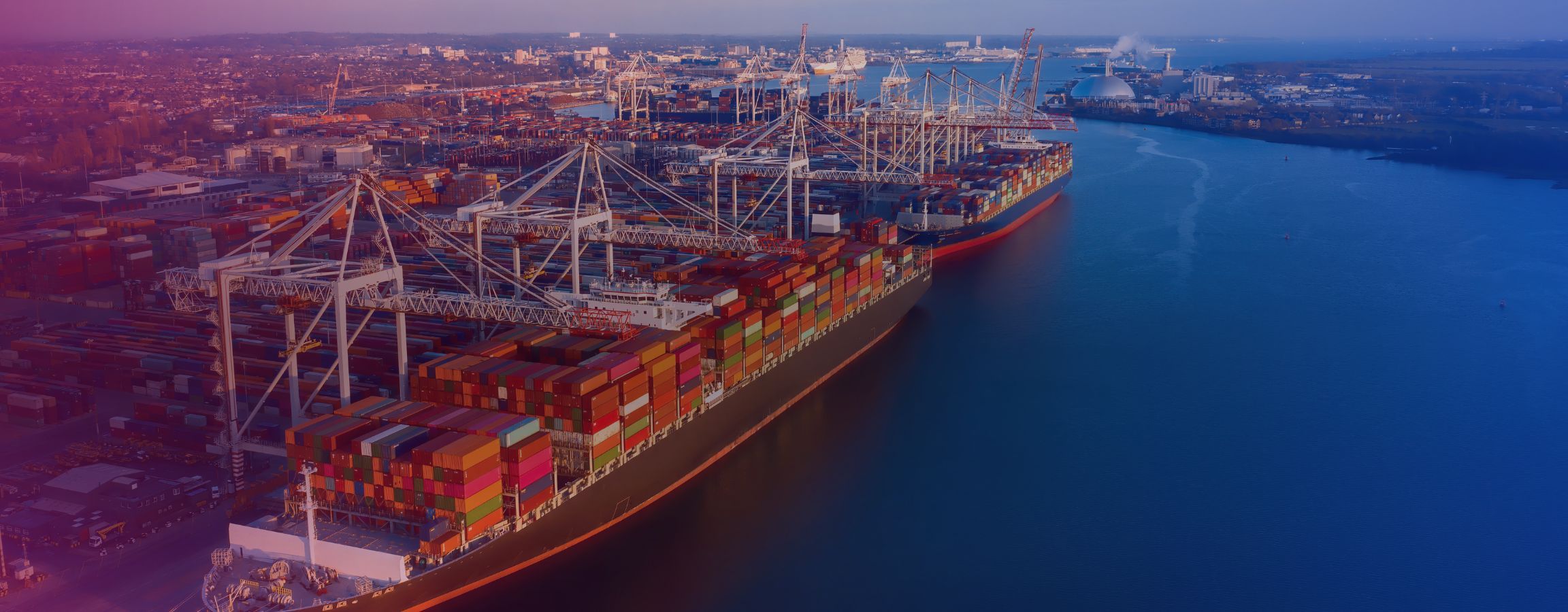 A birds eye view of a freeport