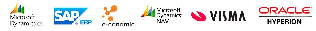Vi arbejder i alle gængse ERP-systemer