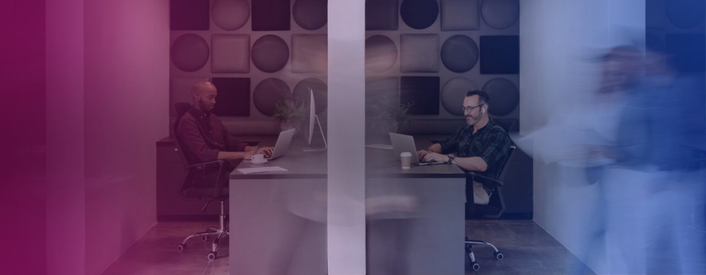 Office stock image of employees working in cubicles