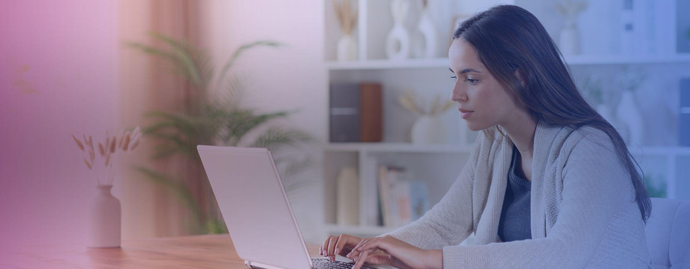 A person working on their laptop