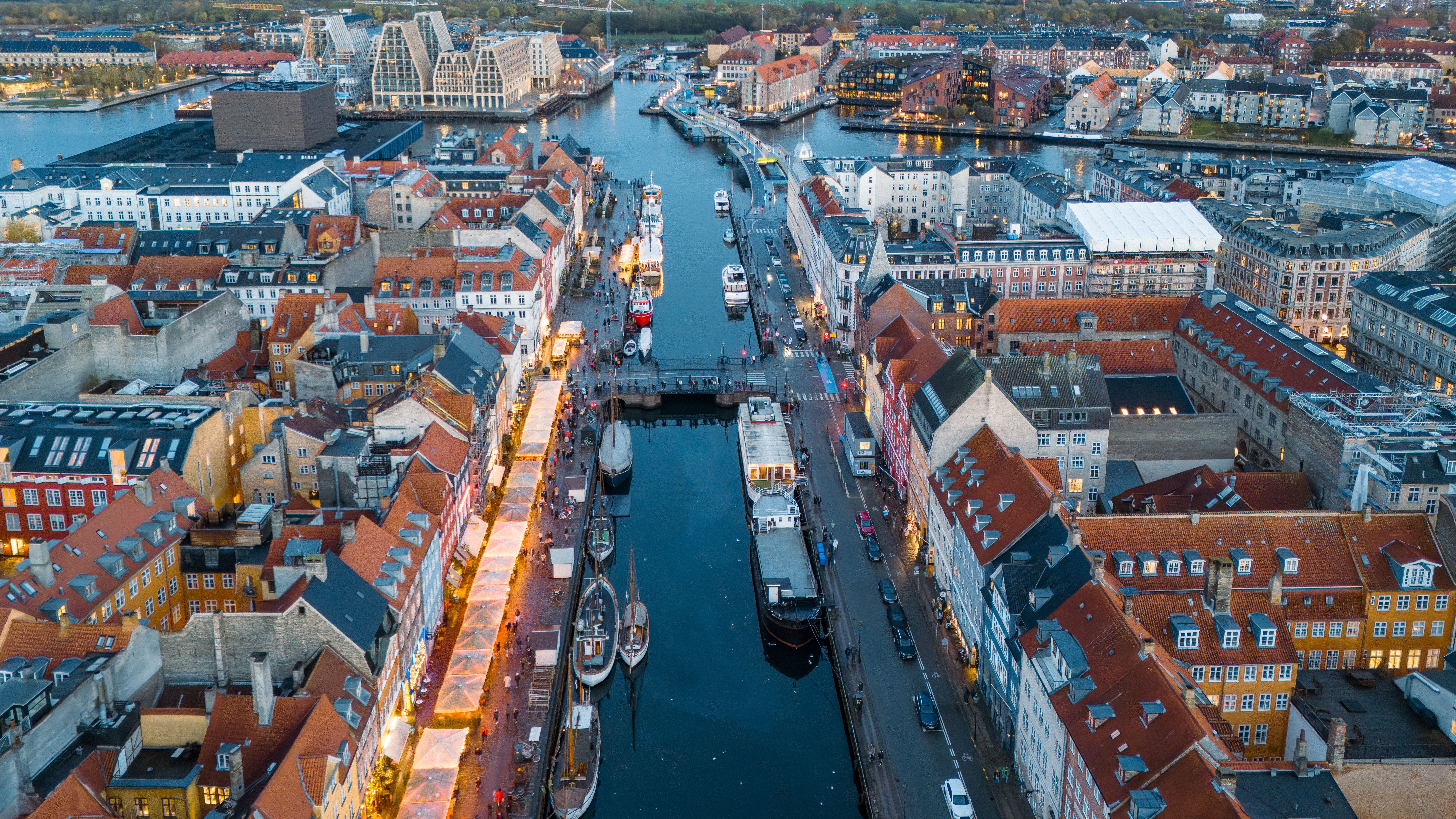 Buildings on a river in Denmark