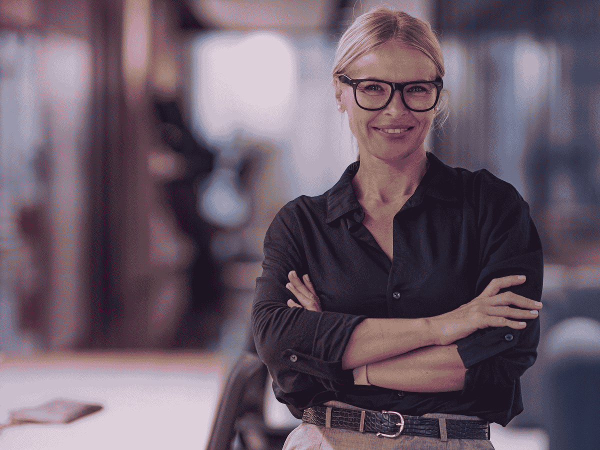 business woman standing in an office