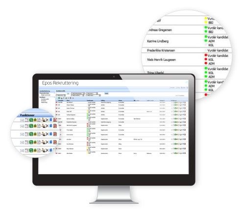 Epos rekrutteringssystem interface