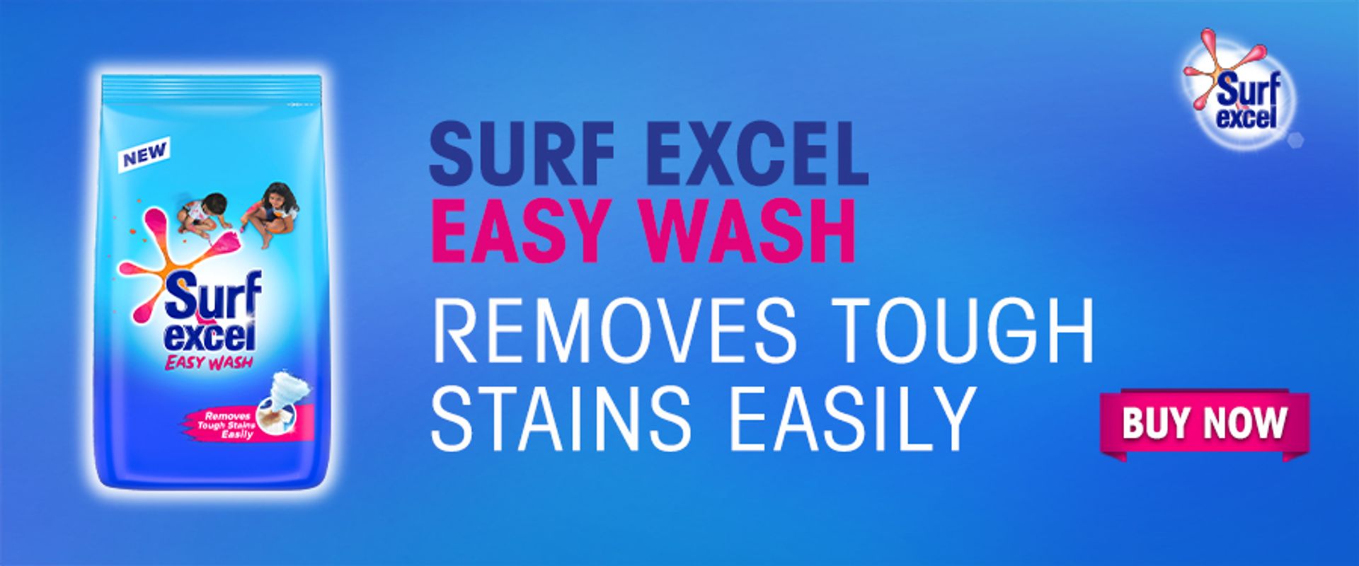 Surf excel easy wash, removes tough stains easily