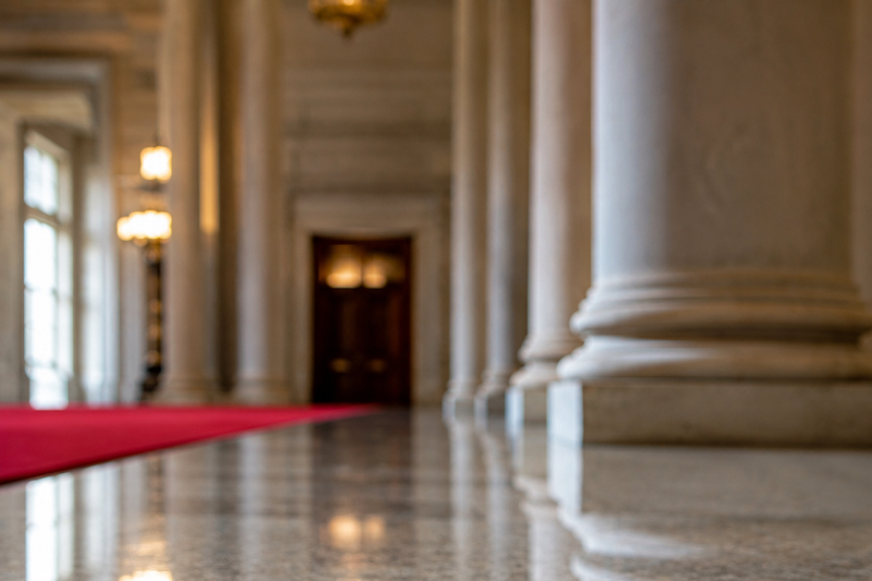Hard floor in a government building foyer