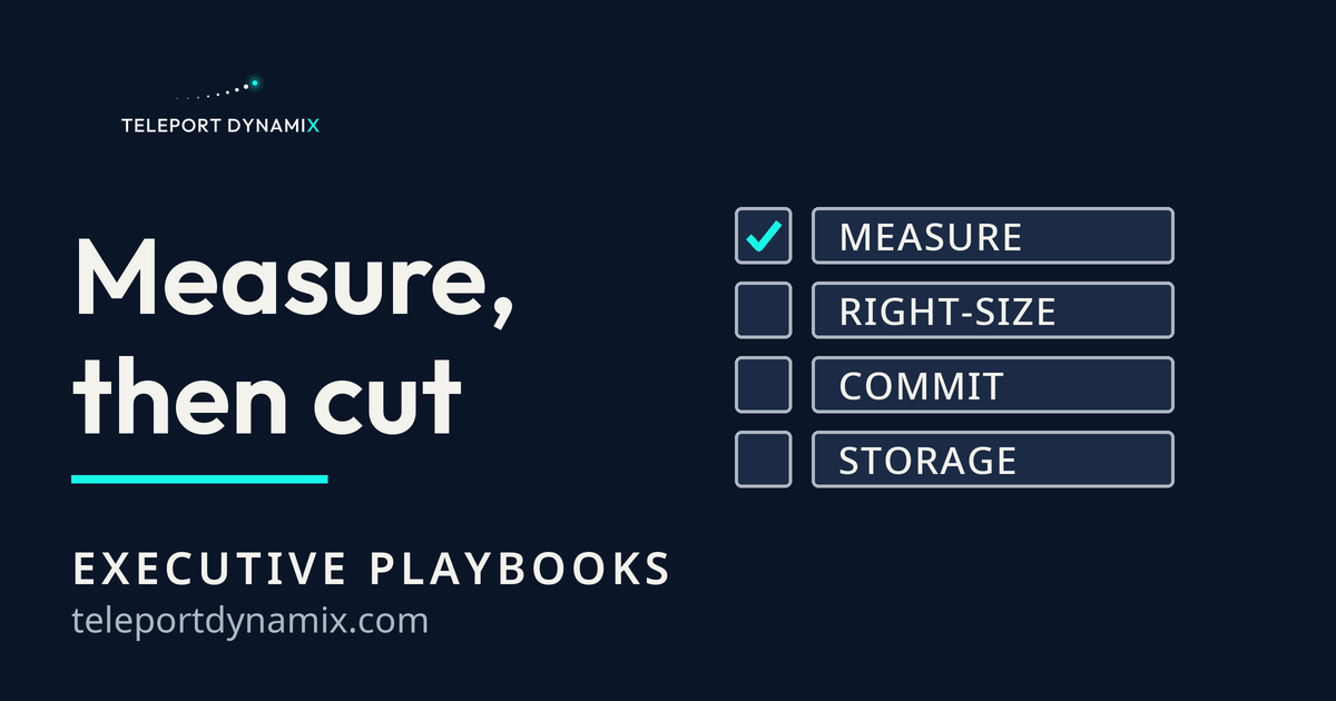 AWS Cost Optimization Checklist for Scaling Teams. Teleport Dynamix, Executive Playbooks.