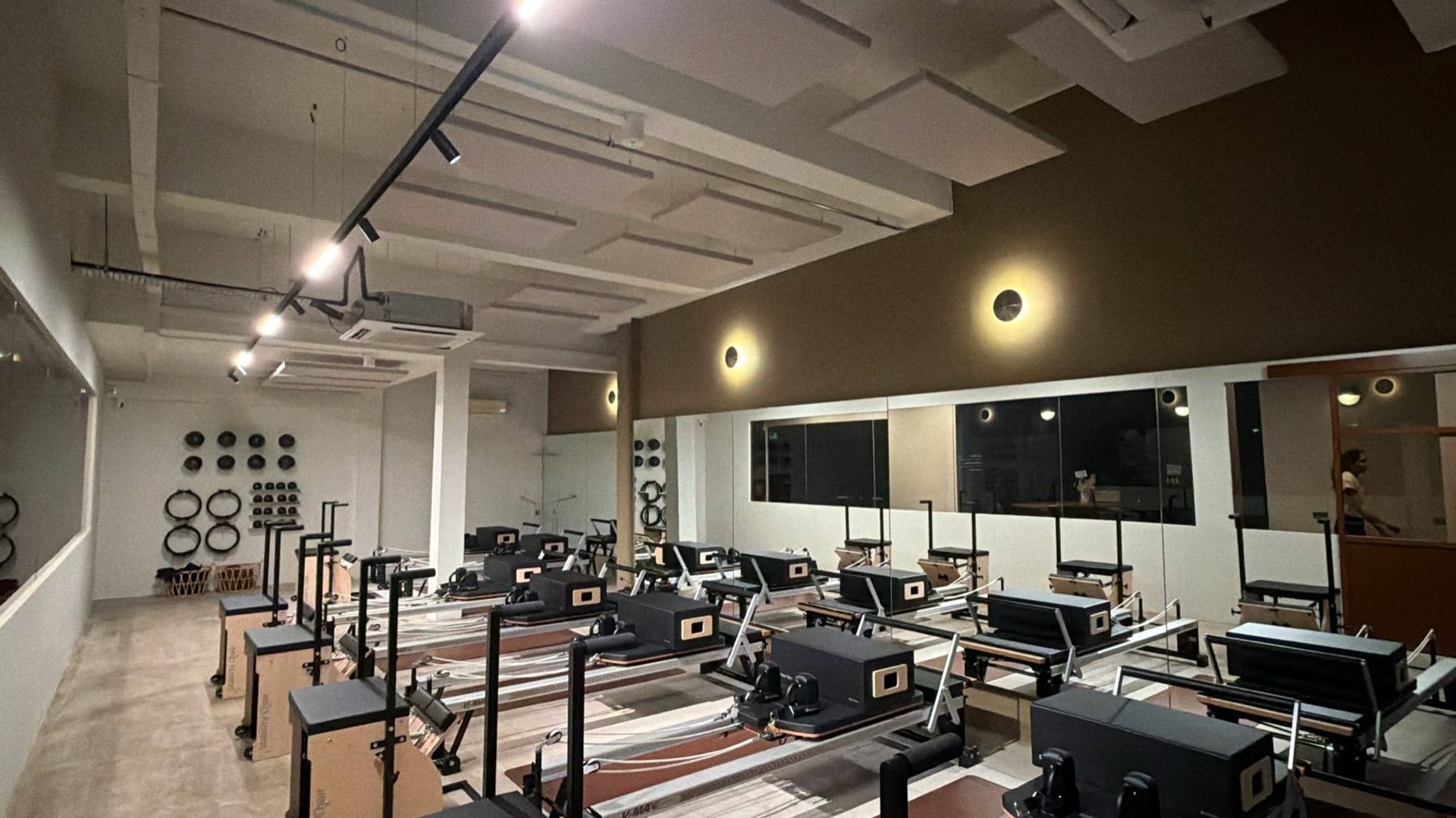 Schola Pilates Studio, Sennett Estate: acoustic panels installed by Just Acoustics