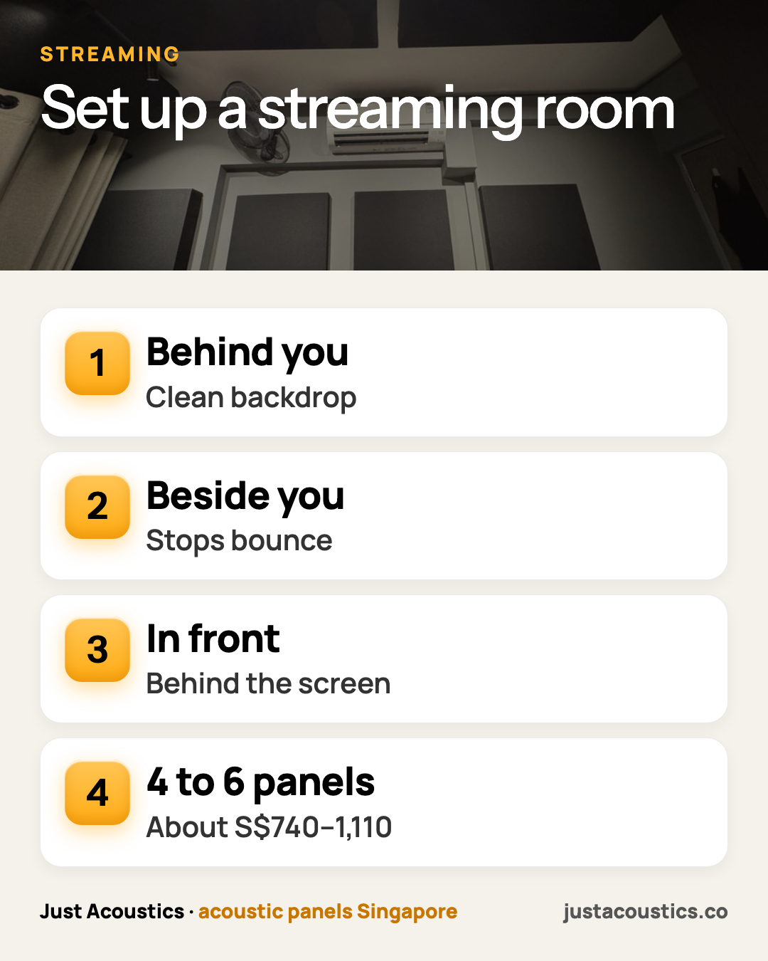 Set up a streaming room infographic