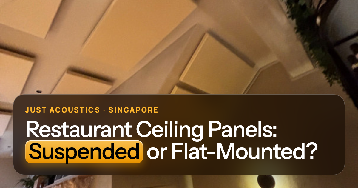 Suspended acoustic ceiling clouds in a restaurant