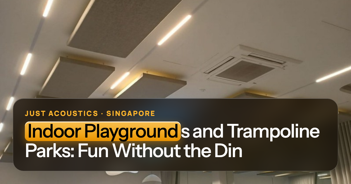 Bright play space with acoustic panels