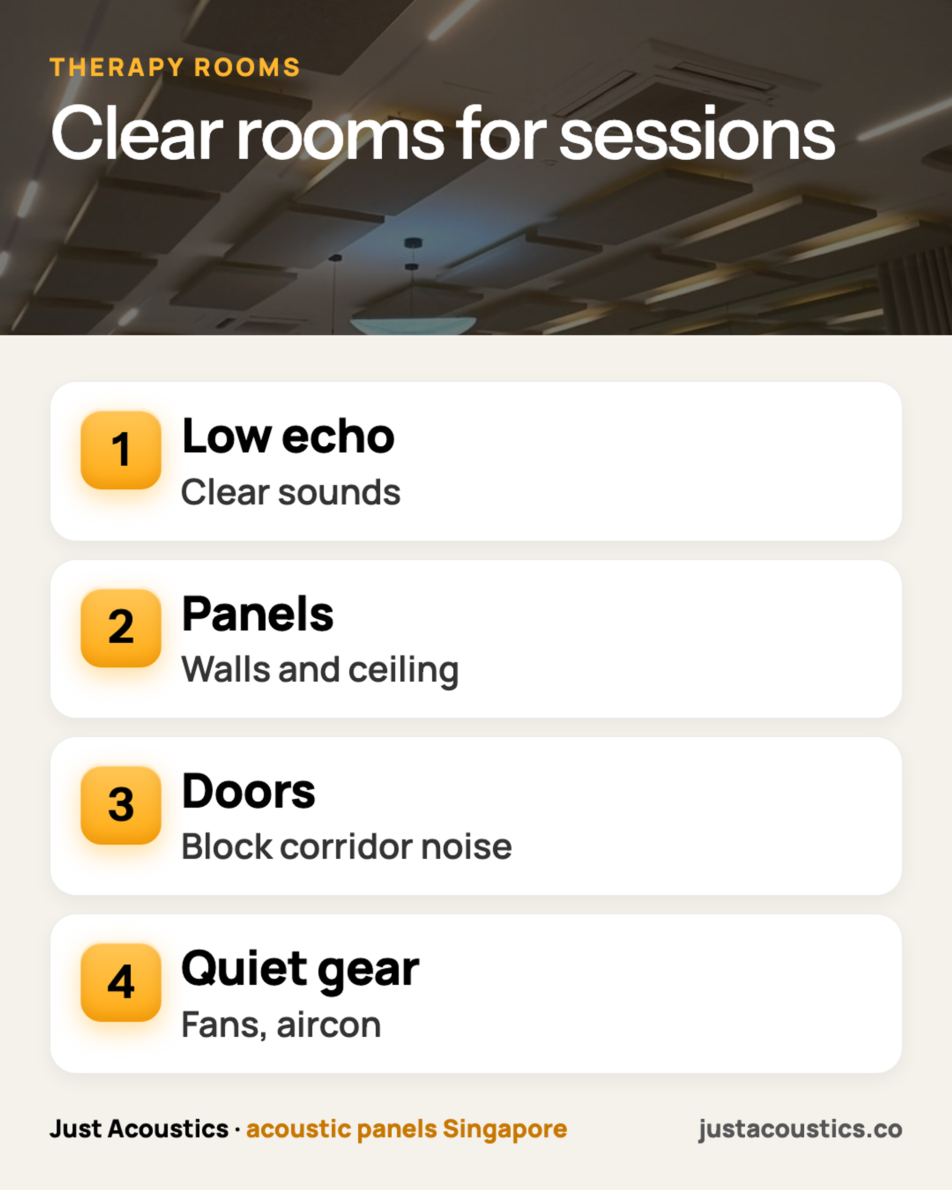 Clear rooms for sessions infographic