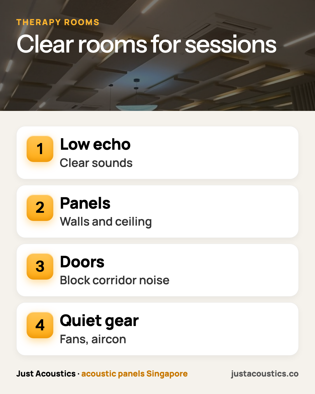 Clear rooms for sessions infographic