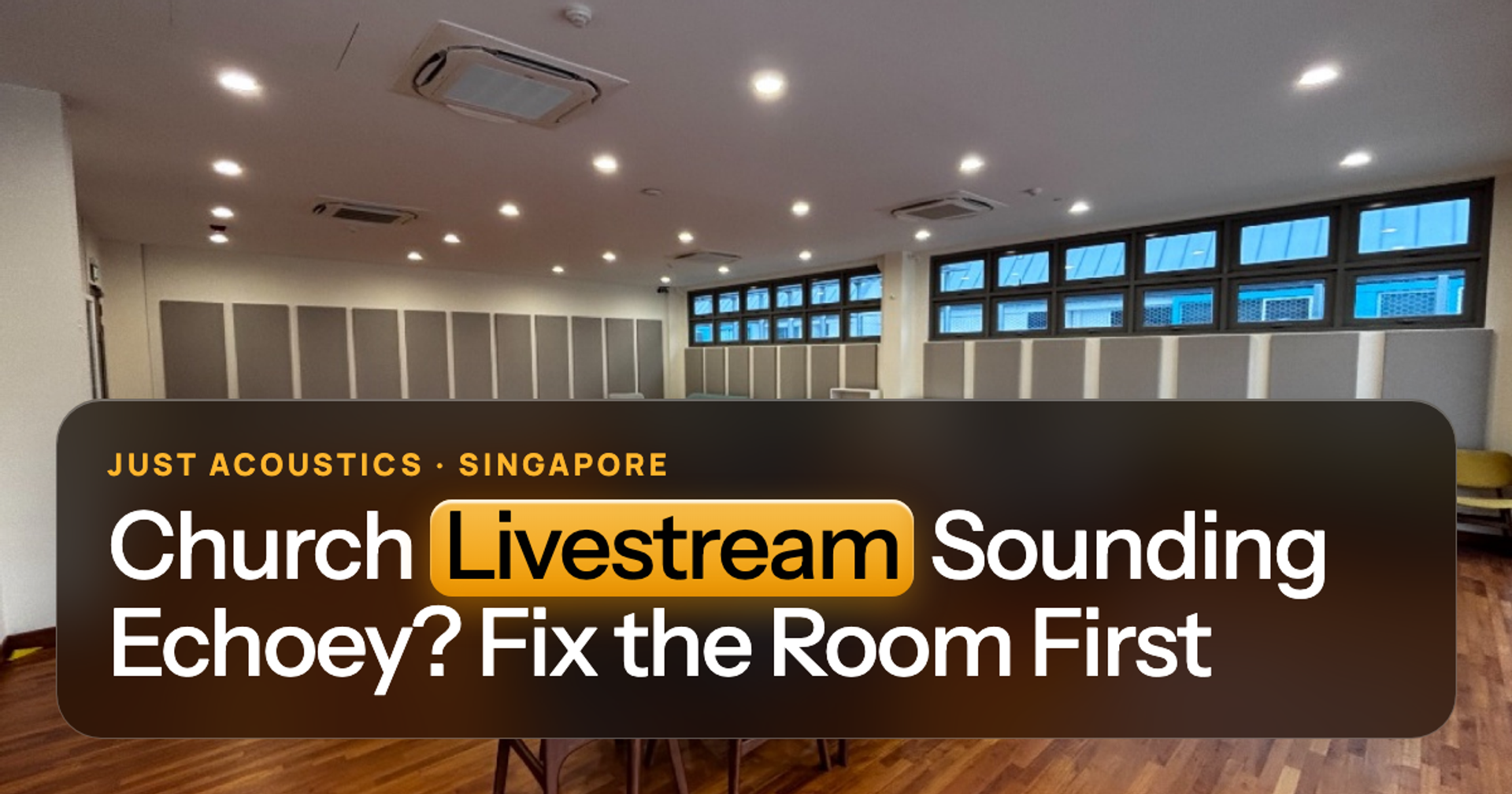 Church hall with acoustic panels