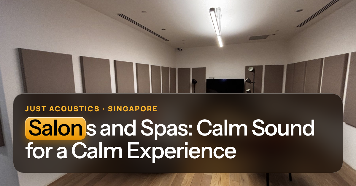 Calm interior with fabric acoustic panels