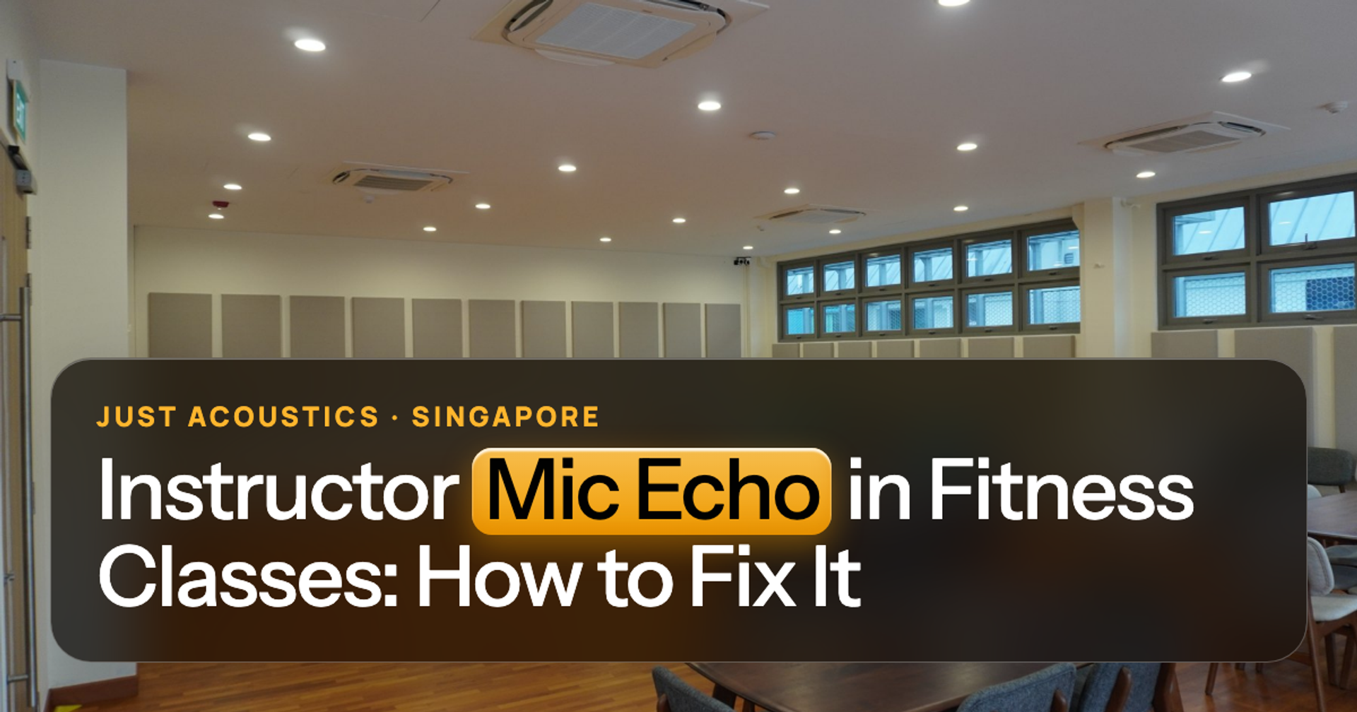 Large room with acoustic panels on walls and ceiling