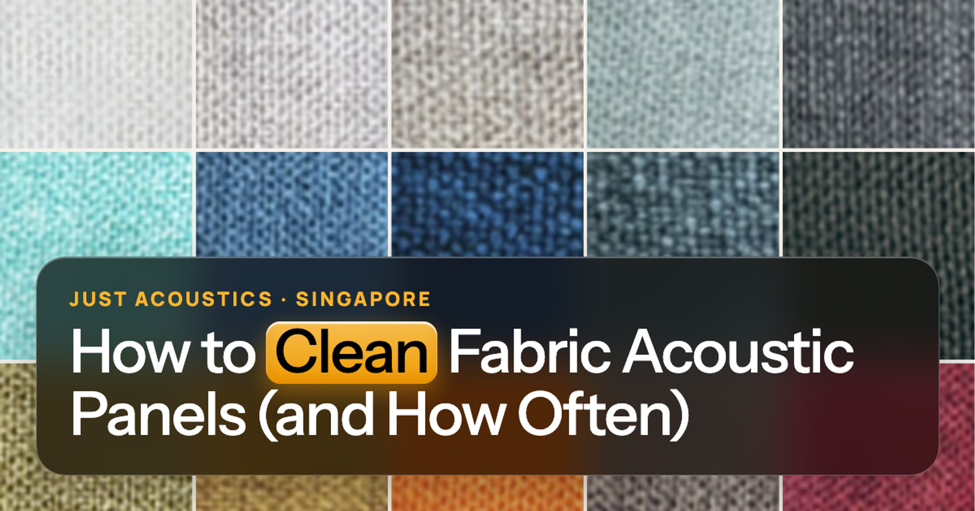 Close-up of fabric acoustic panel swatches