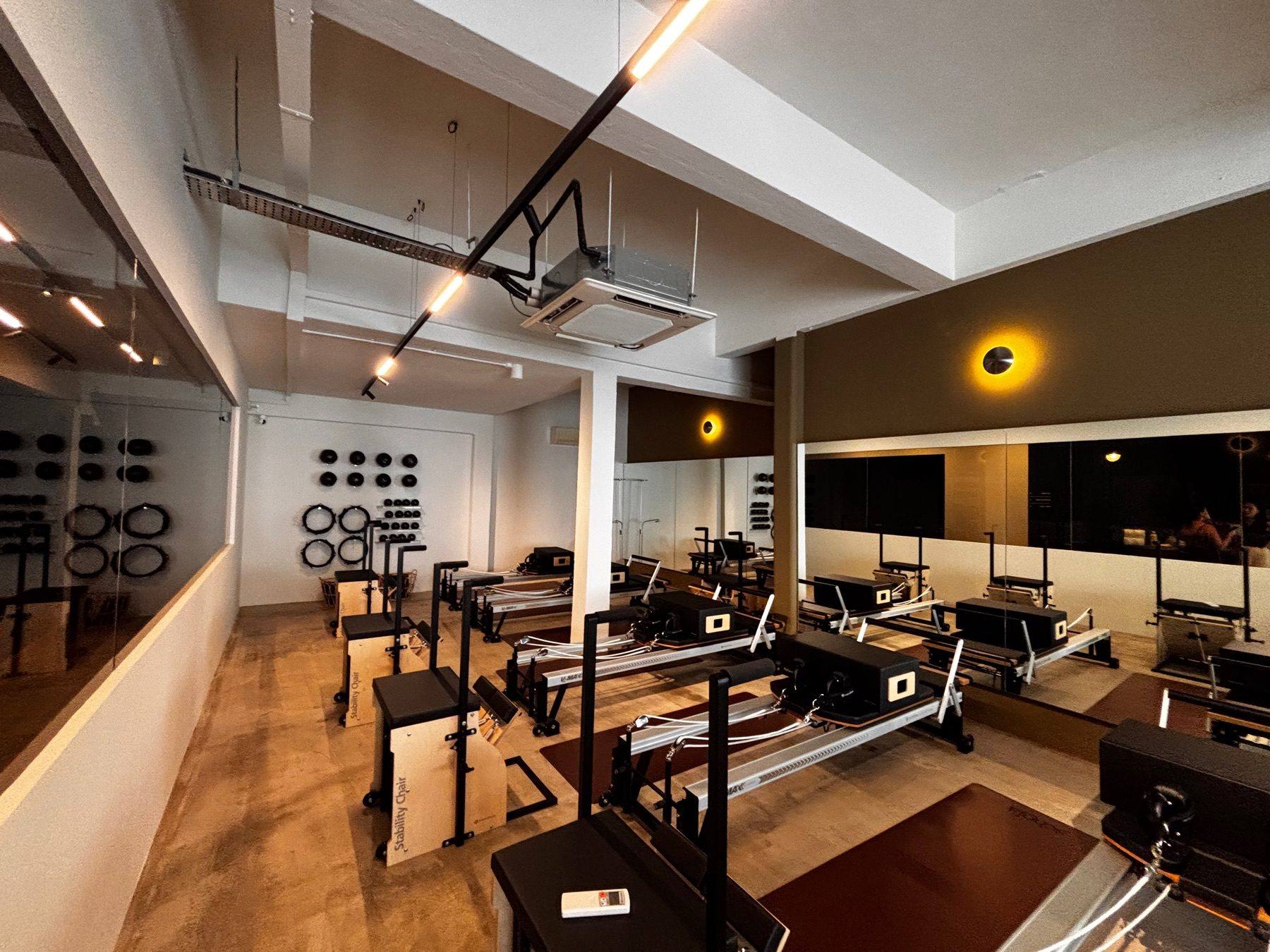 Schola Pilates Studio, Sennett Estate before acoustic treatment