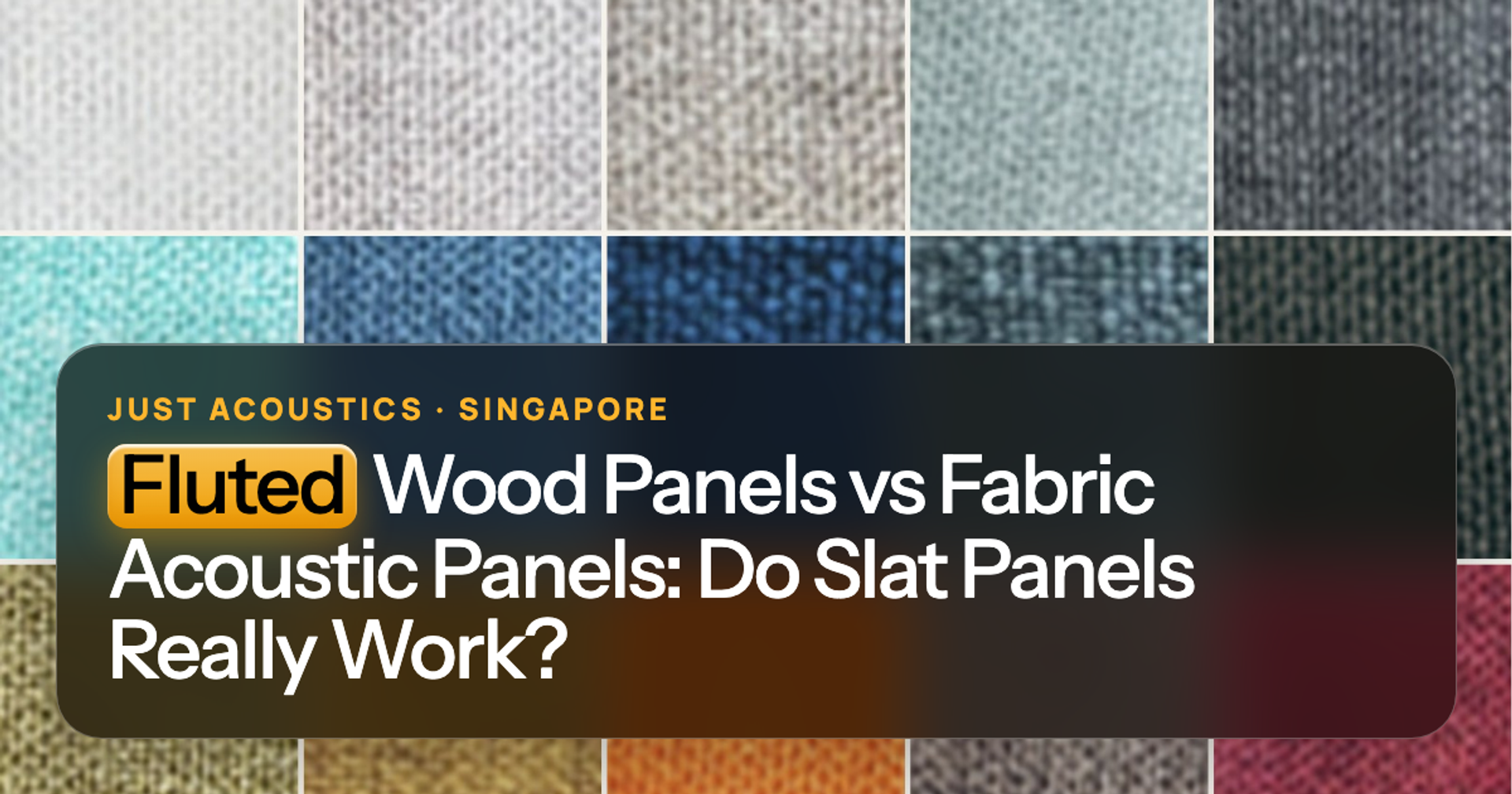 Fabric acoustic panel swatches next to timber