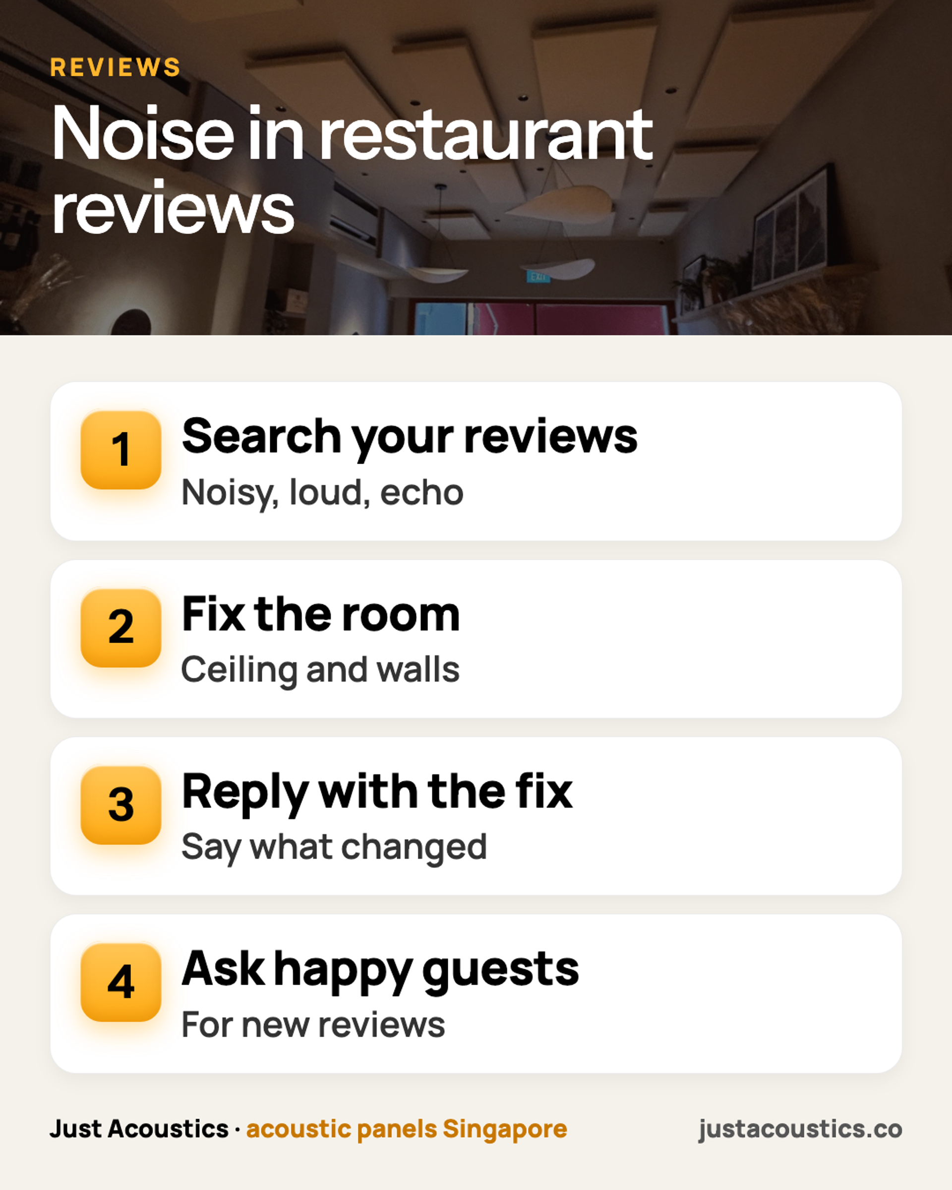 Noise in restaurant reviews infographic