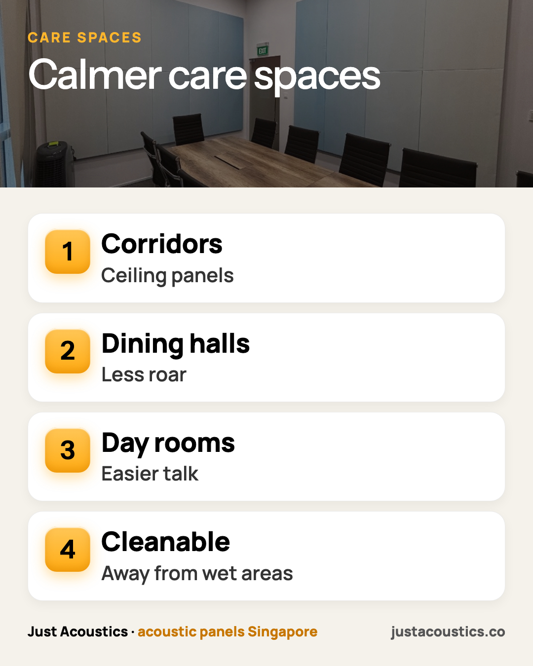 Calmer care spaces infographic