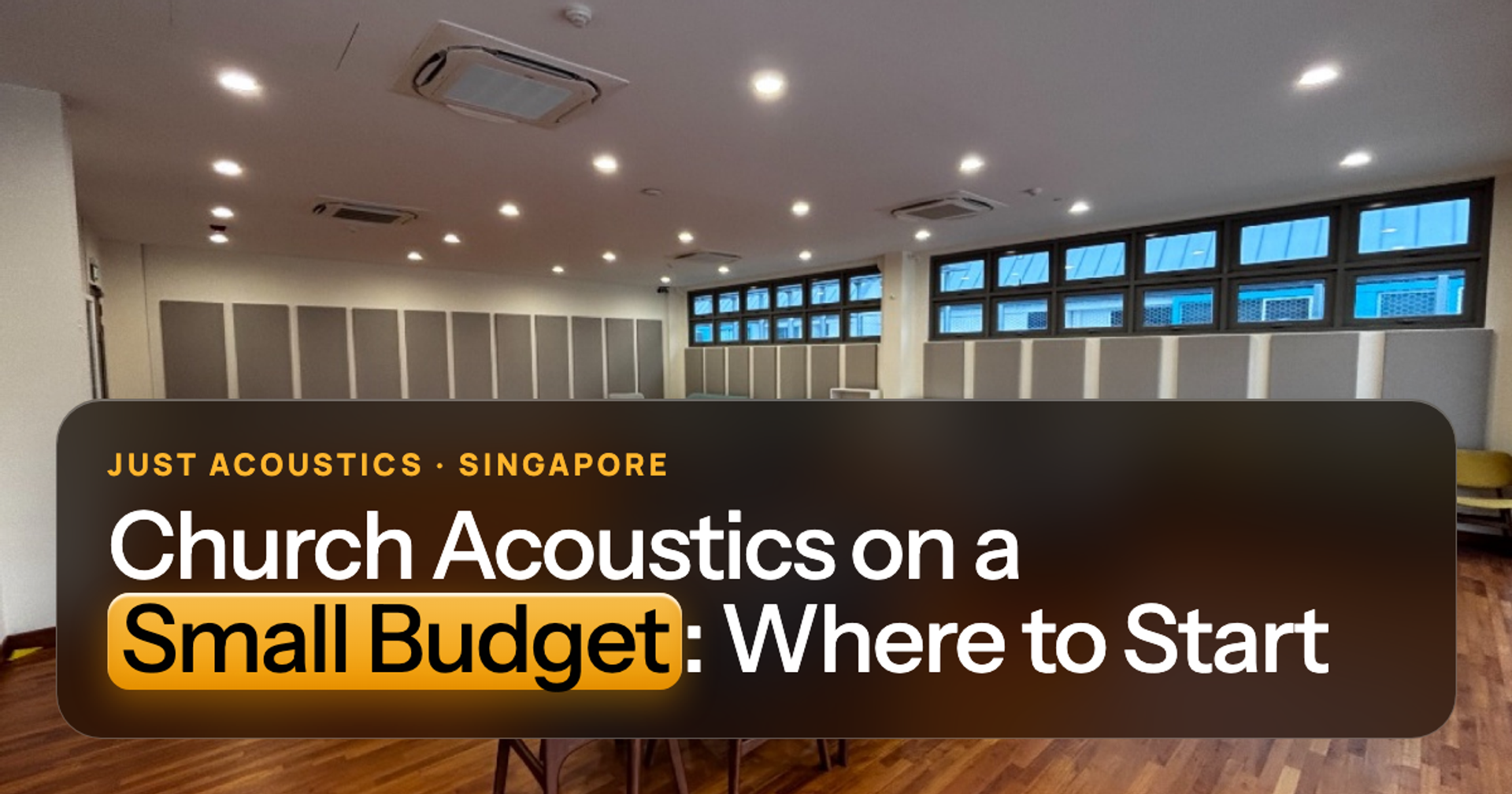Church hall with acoustic panels