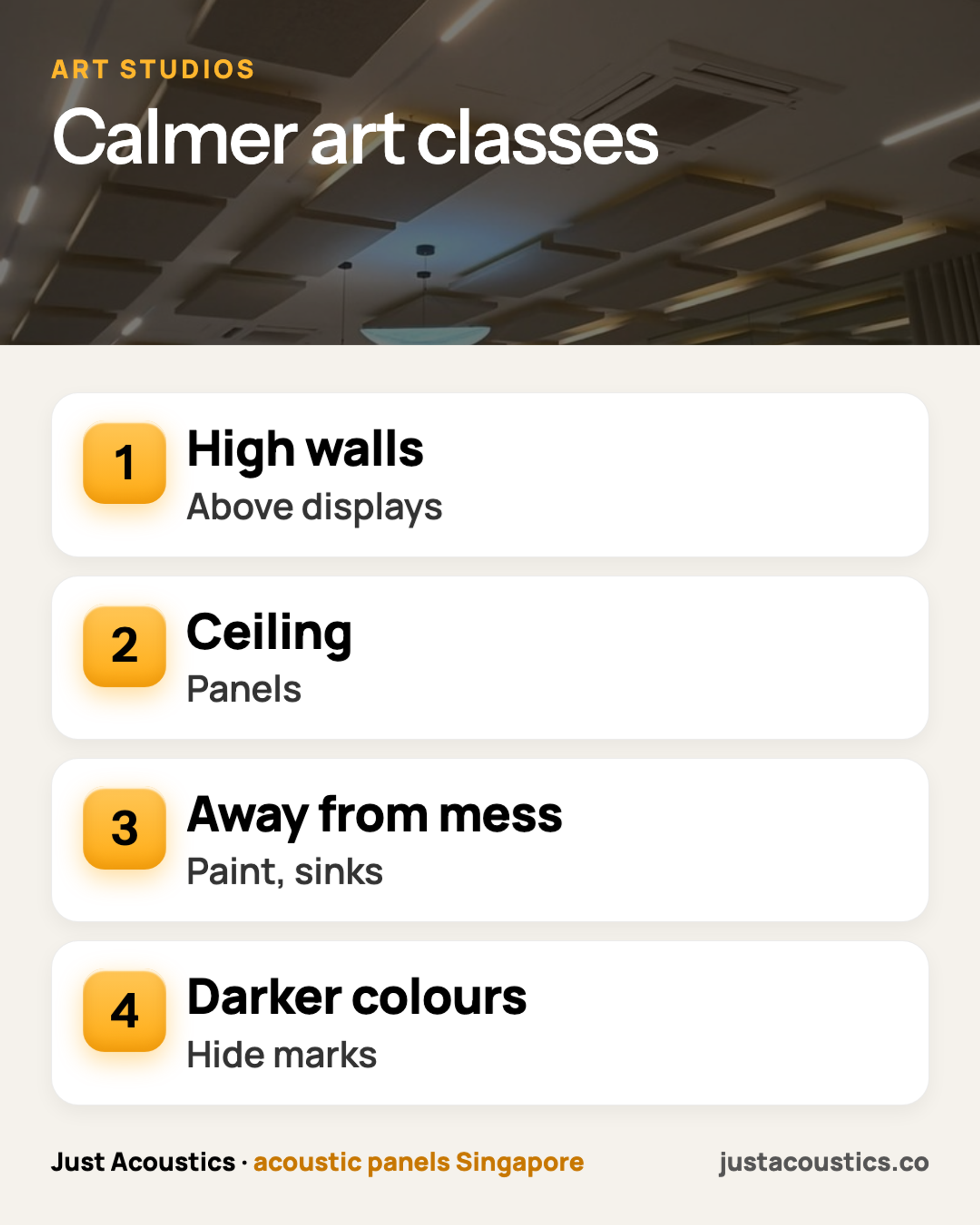 Calmer art classes infographic