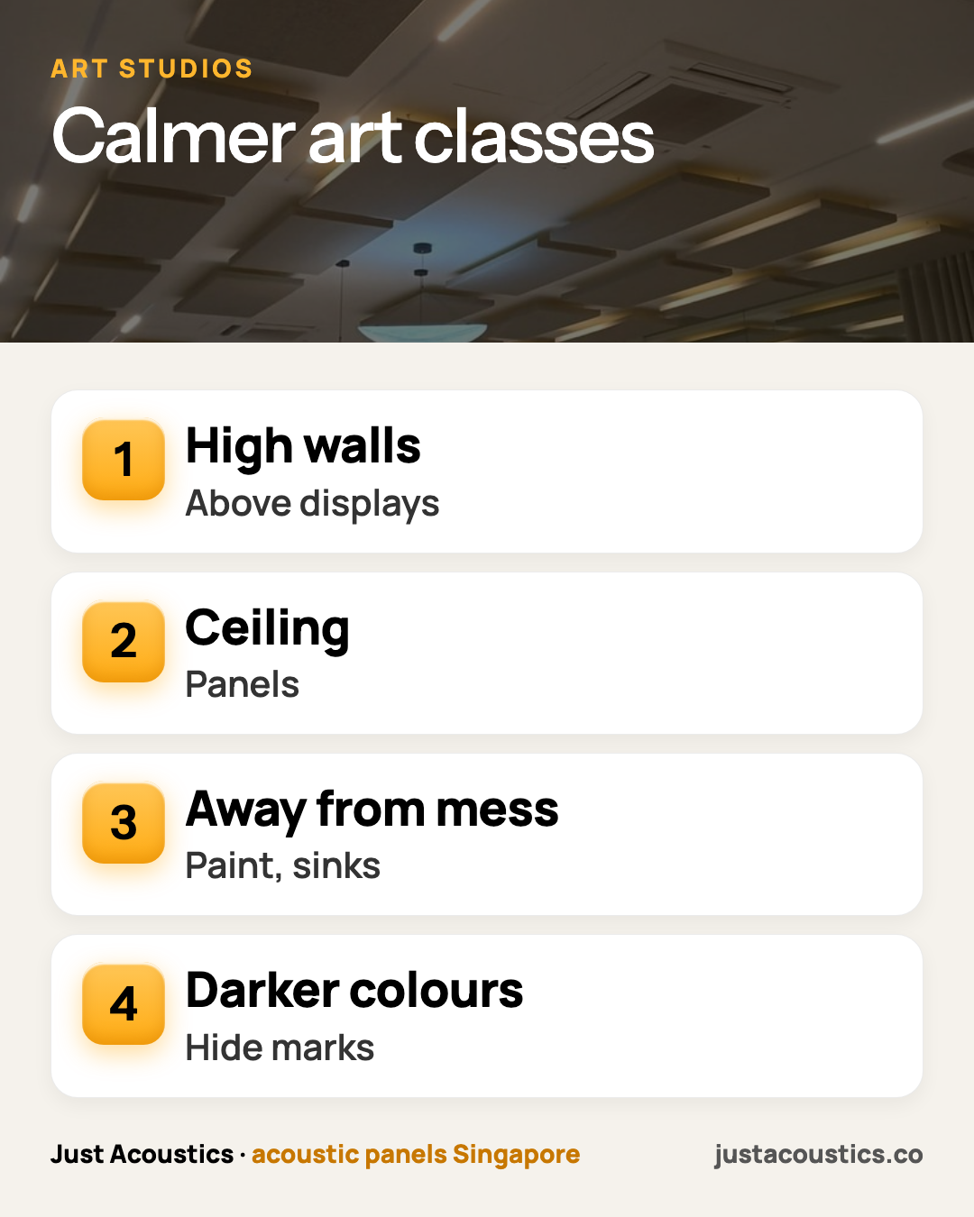 Calmer art classes infographic