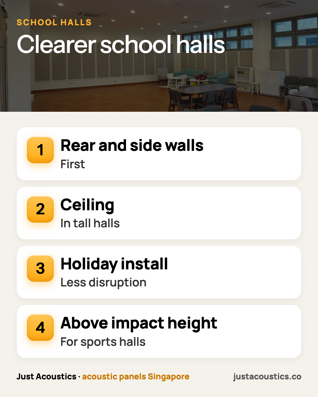 Clearer school halls infographic